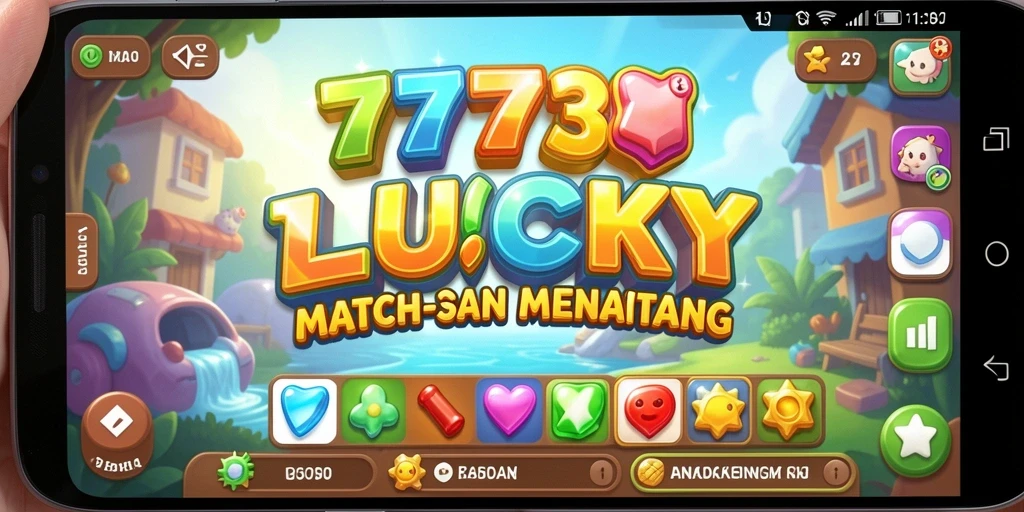 Screenshot gameplay 777LUCKY yang menampilkan aksi Match-3 seru.