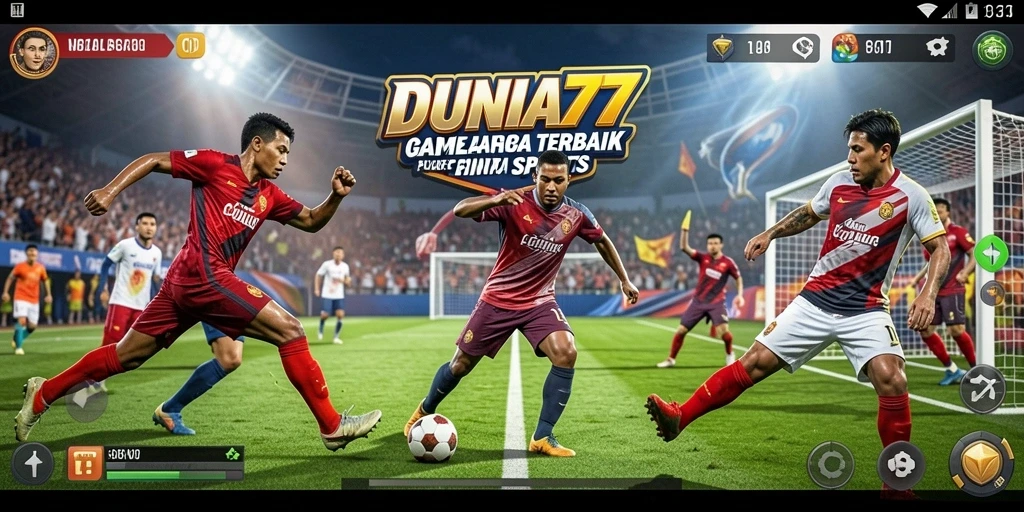 Tampilan gameplay menarik dari DUNIA77 dengan momen-momen seru olahraga.