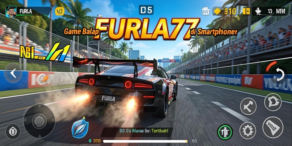 Tampilan menakjubkan dari gameplay balapan di FURLA77.
