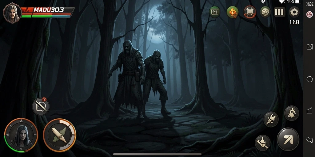 Screenshot menampilkan momen menegangkan di MADU303 dengan efek visual yang mengesankan.