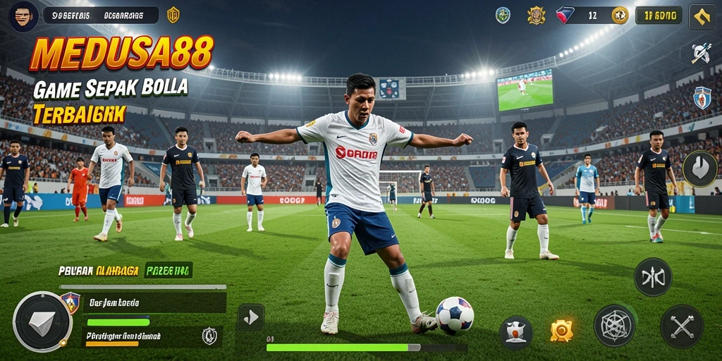 Tangkapan layar MEDUSA88 menampilkan laga sepak bola yang seru.
