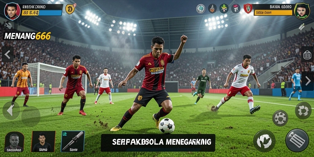 Screenshot MENANG666 menampilkan aksi seru di lapangan sepak bola.