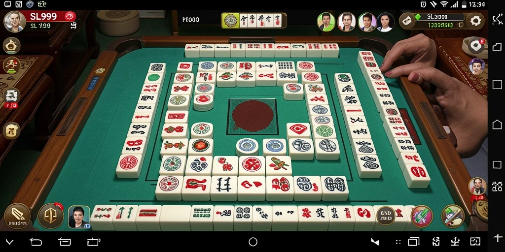 Tangkapan layar SL999 menampilkan gameplay Mahjong yang menantang dan menarik.