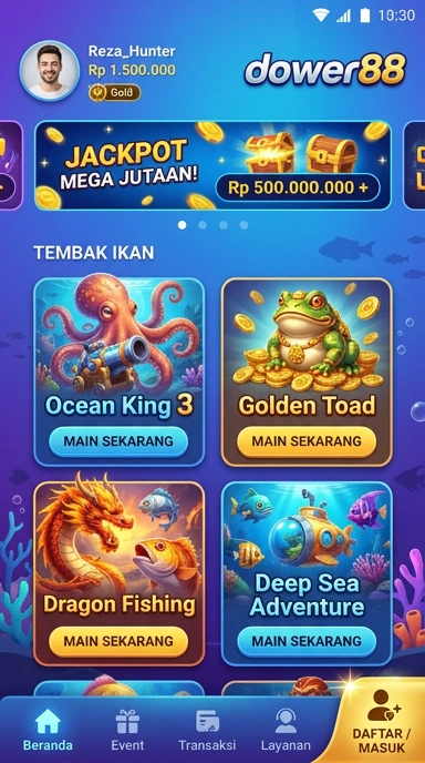 Tampilan antarmuka pengguna dower88 yang sederhana dan mudah digunakan.